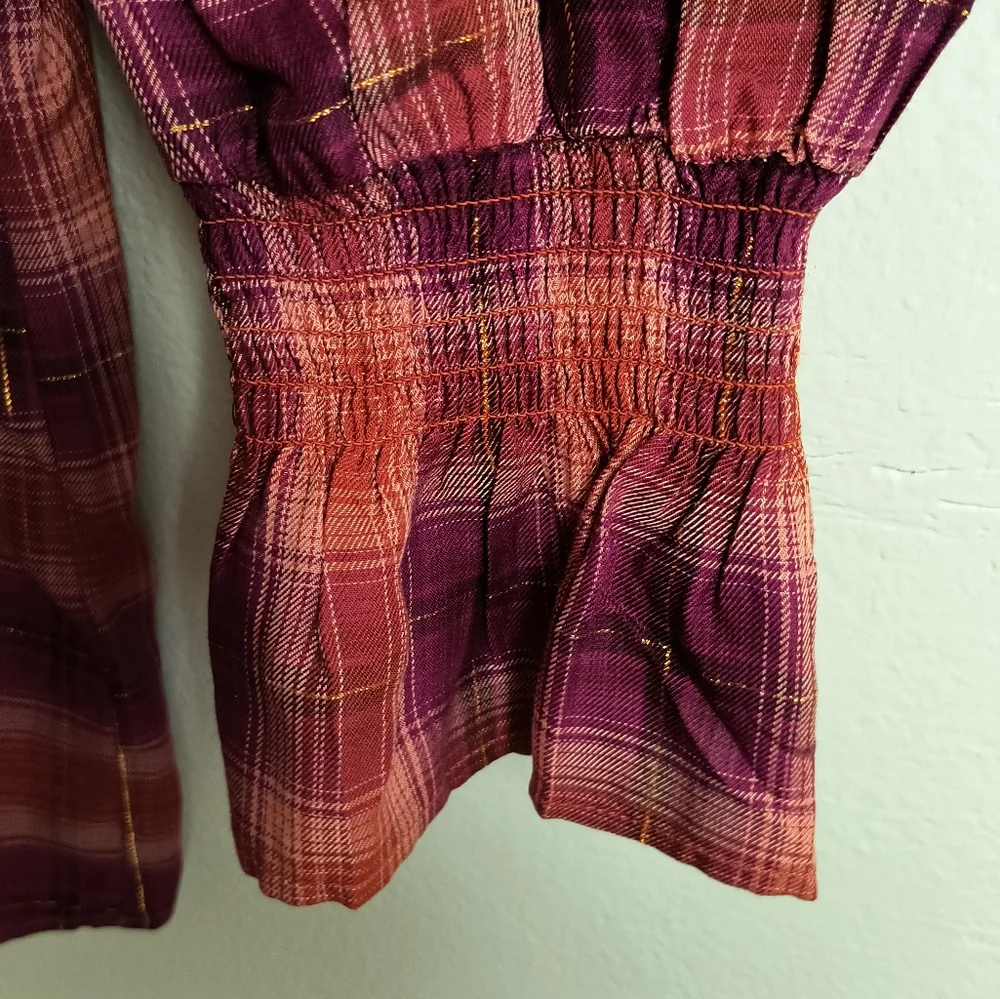 Cato 22/24W Plaid Long Sleeve Shirt Cottagecore Rodeo Cowgirl